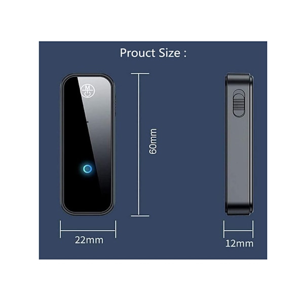 Bluetooth 5.0 Audio Adapter 3.5mm Aux Bil Transmitter Receiver Mini Trådløs Bluetooth Audio Adapter Sort