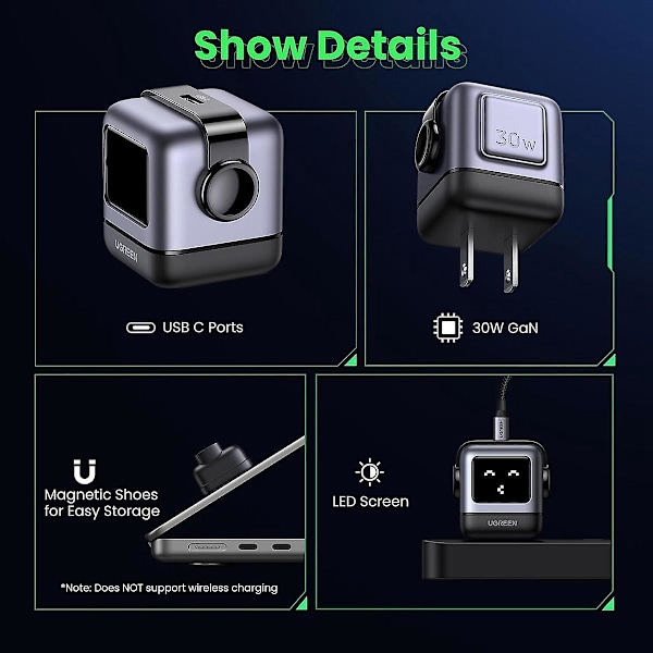 RG 30W USB C-lader, Nexode Robot Hurtiglader Blokk, Kompakt Lader Strømadapter for Smarttelefon