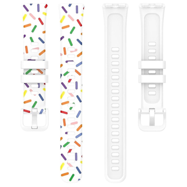 Spotted silikonrem for Huawei Band 8 White, White G Huawei Band 8