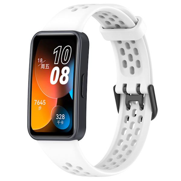 Åndbar silikone smart watch rem til Huawei Band 8 - behagelig at have på White