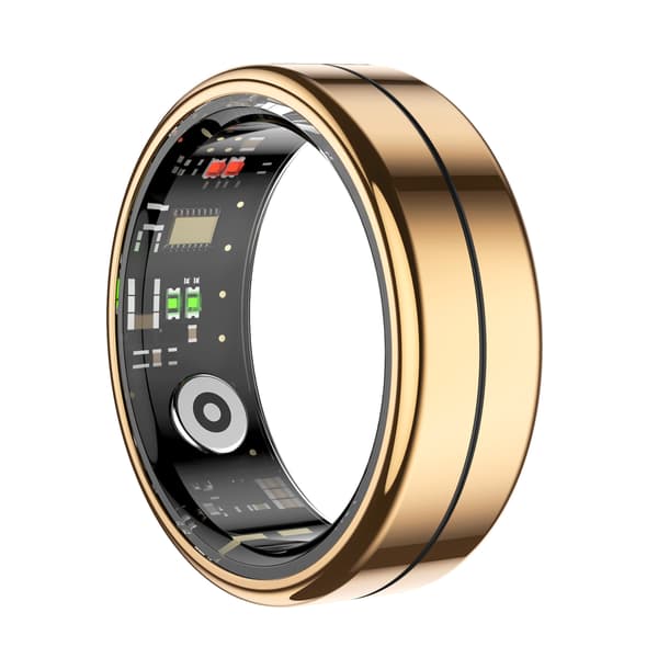 Smart Ring R04 (Qring), Sundheds- og søvnmonitor, 5ATM vandtæt, Multi-sportstilstand (Guld, 7#)