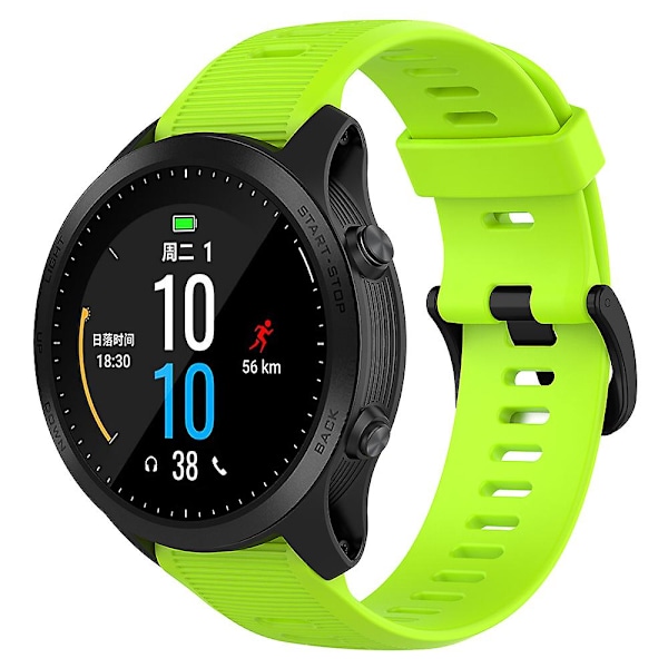 For Garmin Forerunner 945/ 935 Erstatningsarmbånd i Stålspenne Teksturert Silikonklokke Rem Lime