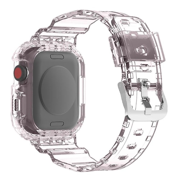 För Apple-Watch7 41/45 mm Sports TPU-rem Bälte Vattentätt andningsarmband Transparent black 45