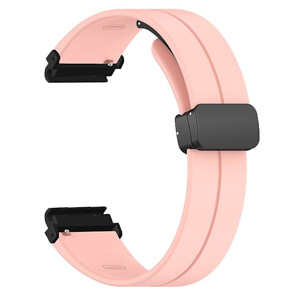 Magnetisk spänne silikon klockarmband för Garmin Fenix 7s/7s Solar/6s/5s, med 20mm PC-kontakt Pink