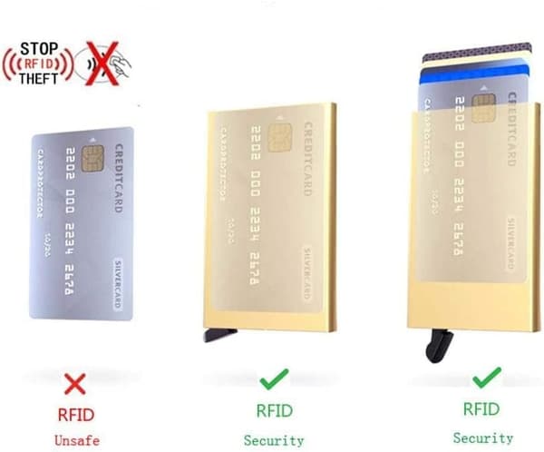 Rfid-blockerande Pop-Up Korthållare, Läderplånbok (Kaffe)