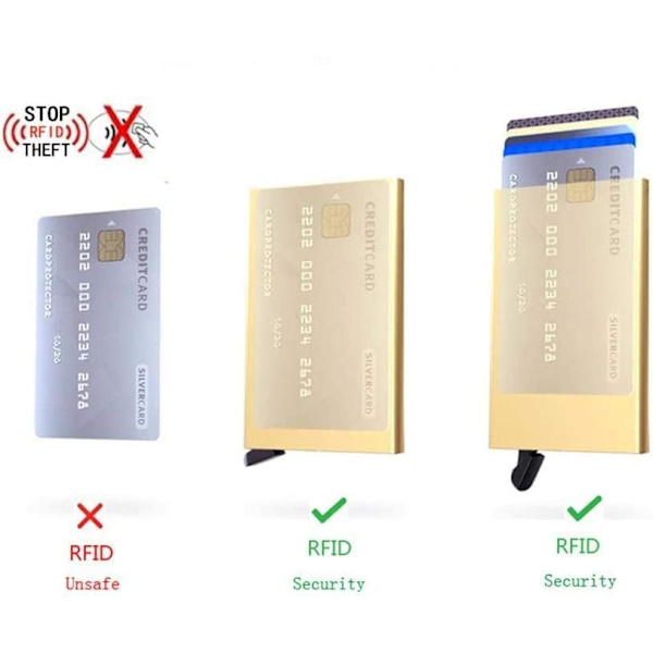 Rfid-skyddande Pop-Up Korthållare, Läderplånbok (Brun)