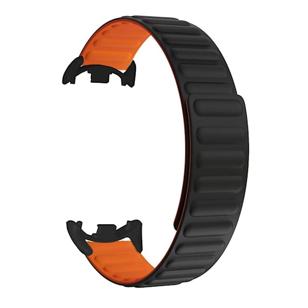 For-Xiaomi 8/8 NFC Smartwatch Magnetisk mjuk, justerbar rem Armbandsarmband Black orange