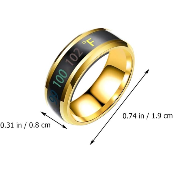 Smart Ring Temperaturdisplay Grader Celsius °C (Silver, 9#)