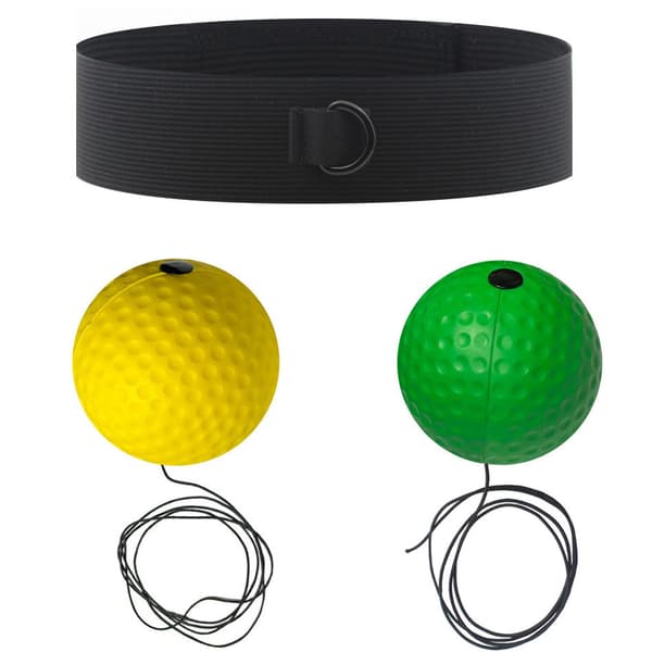 Bokse refleksbold, 2 reaktionsbolde (20G/40G), 1 elastisk pandebånd (grøn) Green