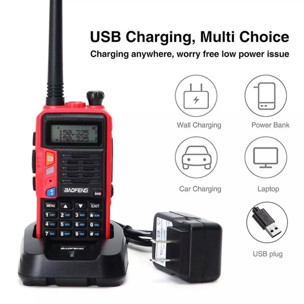 Baofeng Uv-s9 Plus Tri-band Radio 10w Kraftig 136-174mhz/220-225mhz/400-520mhz Walkie Talkie Amatør Håndholdt Tovejs Radio - Walkie Talkie Red