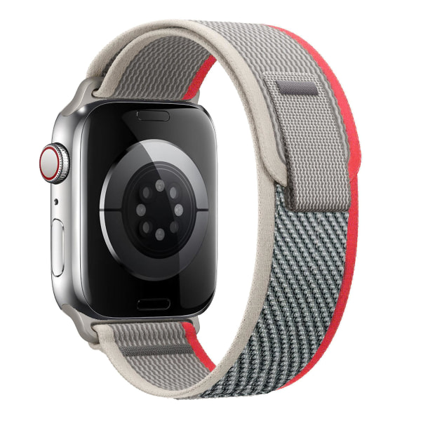 Trail Loop Rem för Apple Watch Band 44mm 40mm 45mm 41mm 42mm 38mm 44 45 Mm Correa Armband Iwatch Series 7 6 3 Se 8 Ultra 49mm 42 44 45 49mm Red-Gray