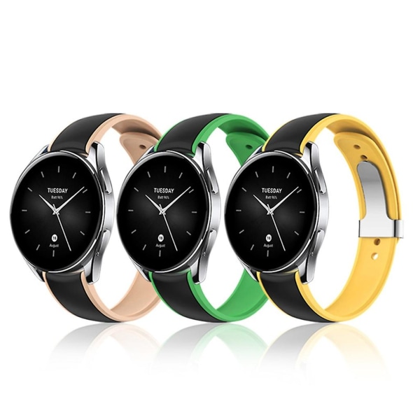 Watch Bälte Mjukt Armband-armband Andas Svetttätt för Watch S2 Justerbar Light yellow black male