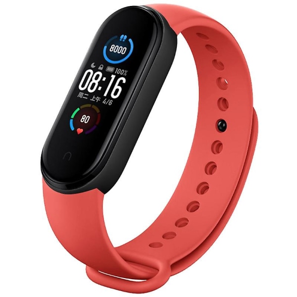 For Xiaomi Mi Band 6 (ca8856) silikonklokkerem Red Black