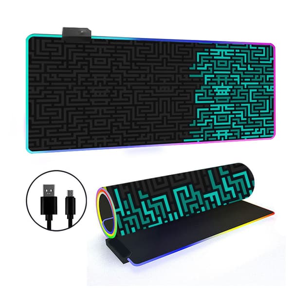 Musemåtte - RGB Simple Lines Backlit Deskmats (Style 20, 300*700*4 mm)