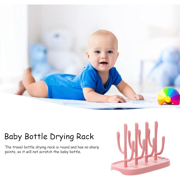 Tørkestativ for babyflasker, egnet for babyflaskeutstyr, portabelt flaske-tørkestativ - Blå