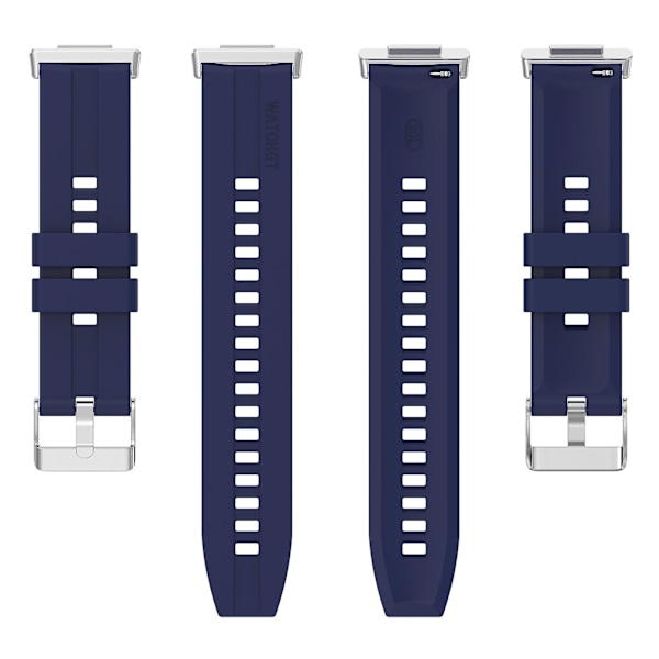 För Huawei Watch Fit 2 Snabbkoppling Klockarmband Silikon Armband Sport Klocka 20mm Klockarmband med Spänne Midnight Blue