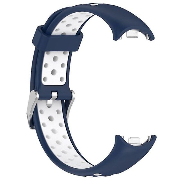 Dobbel farge justerbar håndleddsrem silikon klokkebånd for Xiaomi Smart Band 8 Blue White