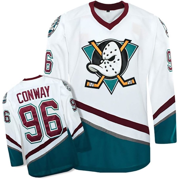 Charlie Conway #96 Mighty Ducks hockeytröja från filmen NHL herrtröja andningsbar långärmad T-shirt