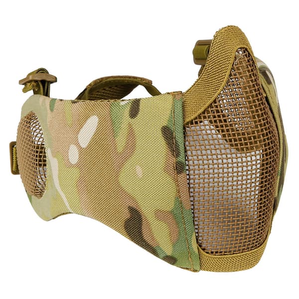 Sammenfoldelig taktisk halvmaske i mesh med ørebeskyttelse (Cp Camouflage)