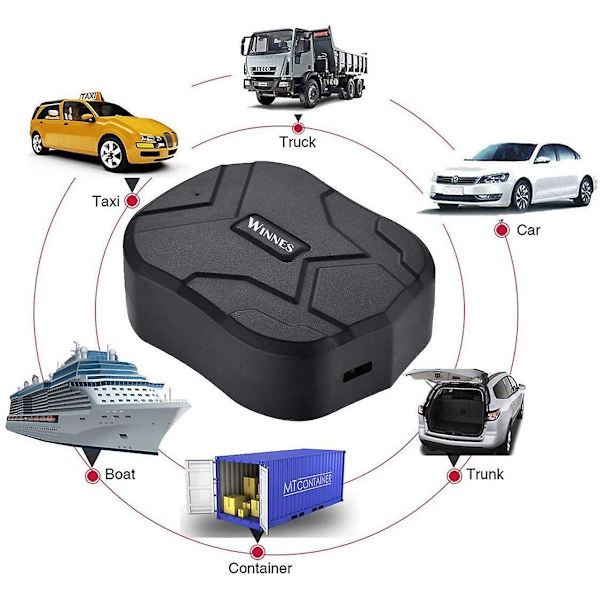 Winnes GPS Tracker, Vattentät Bil Tracker Anti-Lost GPS Locator Uppladdningsbar GPS Tracker för bil/fordon/motorcykel TK905 (svart)
