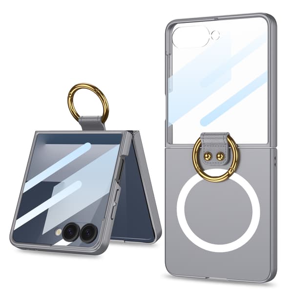 Etui til Samsung Z Flip7, Magsafe magnetisk ultratynn ringstativ (kjølig grå)