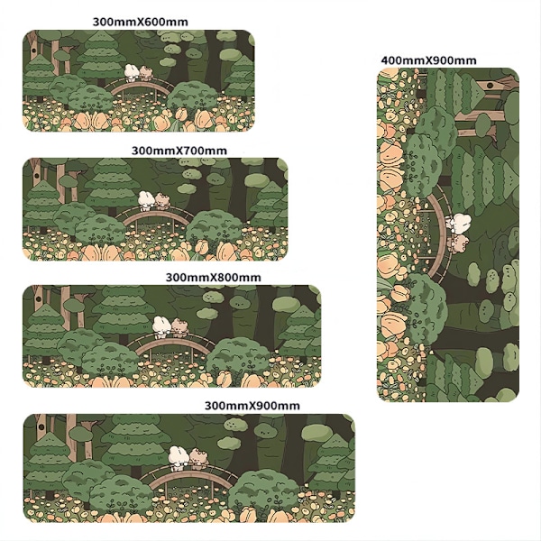 Sødt Kat Skrivebordsunderlag, Stor Computer Skrivebords Skridsikker Musemåtte (400 X 900 X 3 Mm)