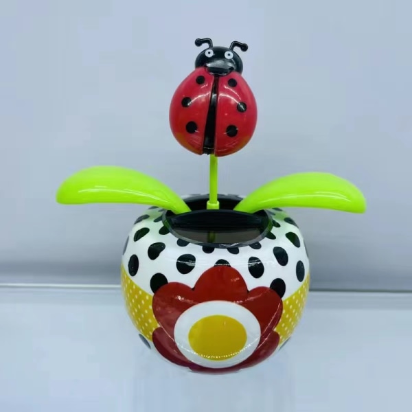 Solcelledrevet tre syvstjernet Ladybug Swing Dancing Toys