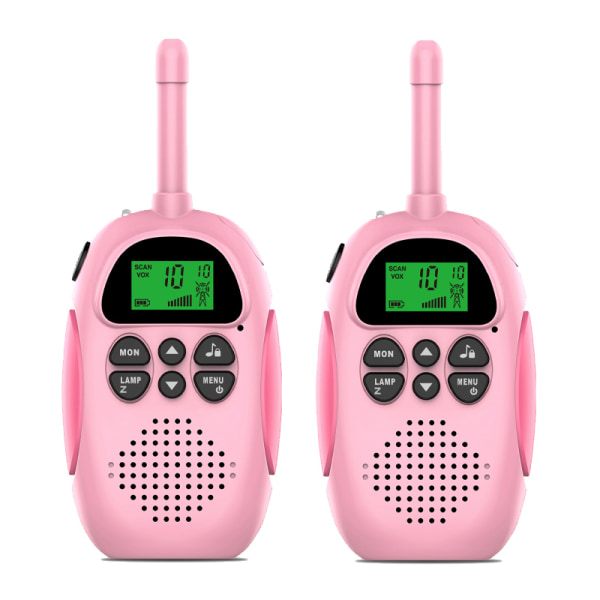2st Walkie Talkie Barn Uppladdningsbart 1000mAh batteri Transceiver Trådlös barntelefon Pratande Barn Födelsedagspresenter Pojke Flicka pink