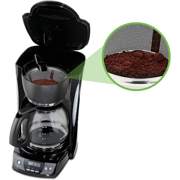 Genanvendelige Kaffefiltre (8-12 Kopper) - Permanente Kurvefiltre