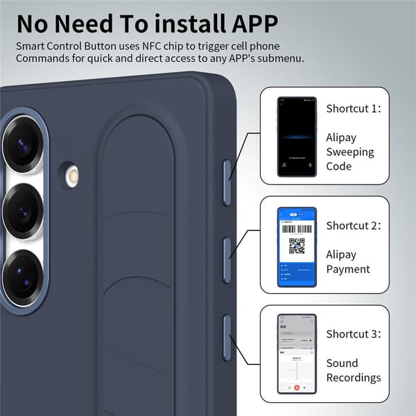 Fodral till Samsung Galaxy S26, Smart nyckelkontroll, handledsrem med stöd Royal Blue
