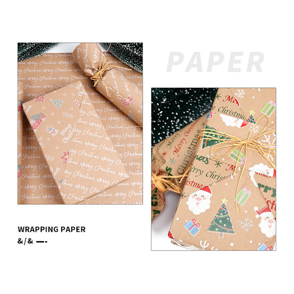 Presentpapper Rulle - Vändbart Julpresentpapper, 43 cm X 10 m (04)