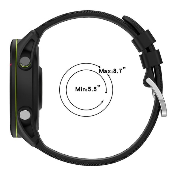 For Garmin Vivomove 3s 18mm ensfarget silikonklokkebånd UDX Black