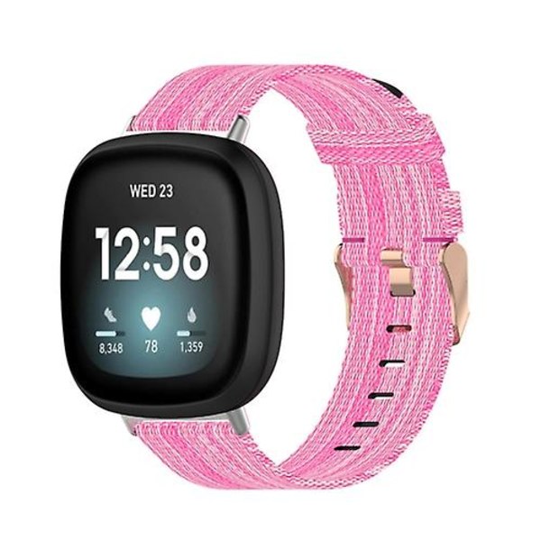 Til Fitbit Versa 3 / Fitbit Sense Nylon Canvas Strip Texture Watch Band ZEH