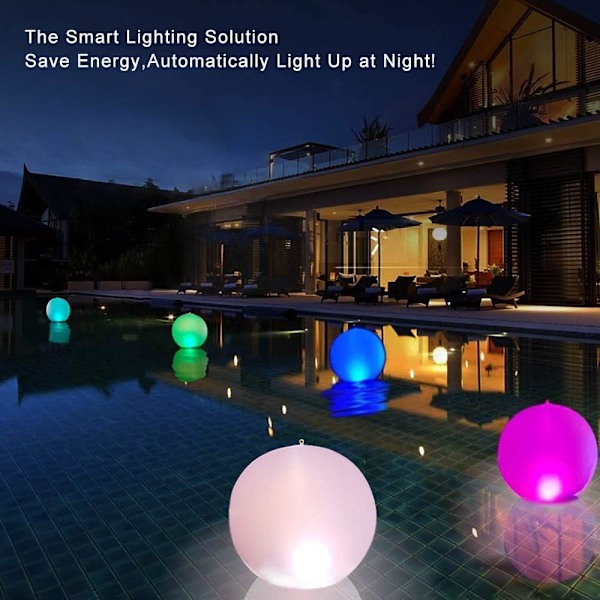 16 Färger LED Ljus Upplyst Badboll Med Fjärrkontroll - Uppblåsbar Poolleksak (25Cm/9.84In)