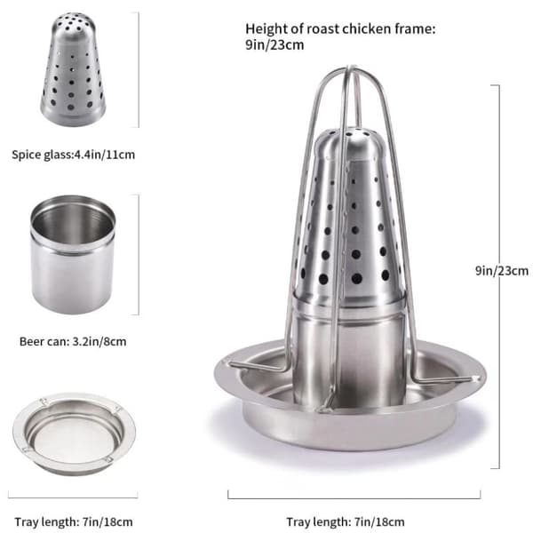 Ølboks kyllingholder for grill og røyker