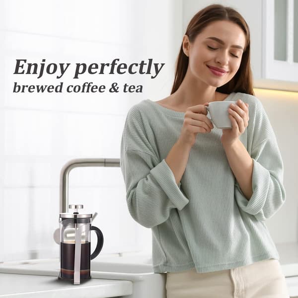 Kaffemaskine Stempelkande, 304 Rustfrit Stål Borosilikatglas 350ml