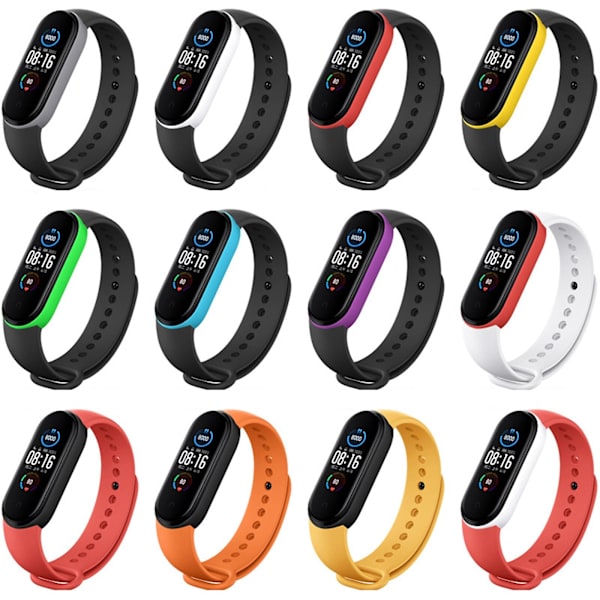 Silikoniranneke Xiaomi Mi Band 6 (CA8856) White Red