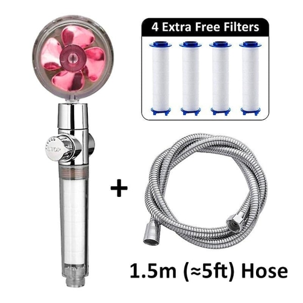 Propeller duschhuvud set 360 rotera med 1 gratis vattenfilter guldfläkt turboladdare ren regn helix eco shower R comb 1