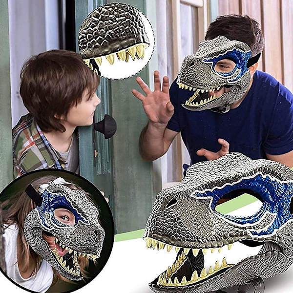 3D Dinosaur Mask Rollspel Huvudbonader Jurassic World Raptor Gifts