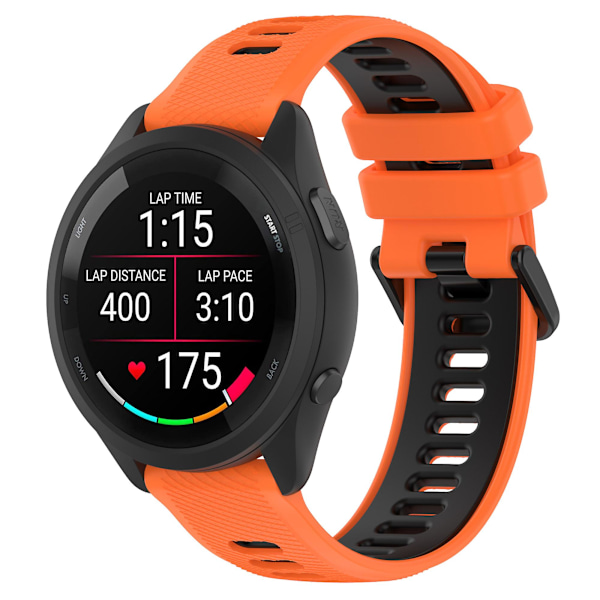 Garmin Forerunner 265 -kellolle tarkoitettu kaksivärinen silikoniranneke, kulutusta kestävä älyranneke Orange Black