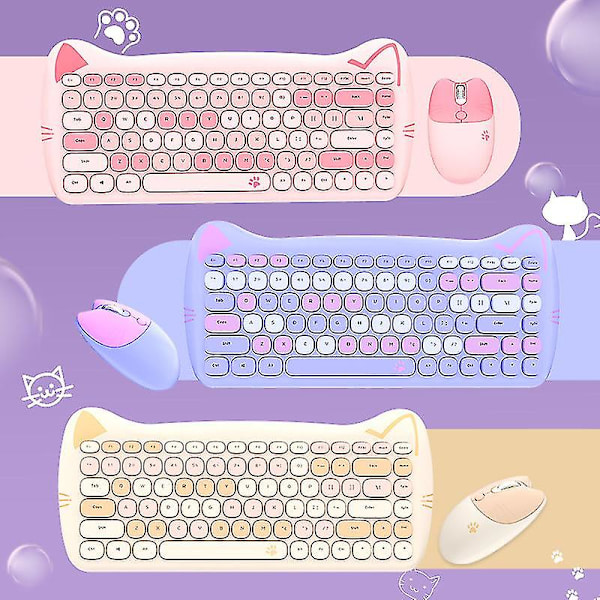 Mofii Lovely Cat Ear 2.4G langaton hiljainen mininäppäimistöhiirisarja