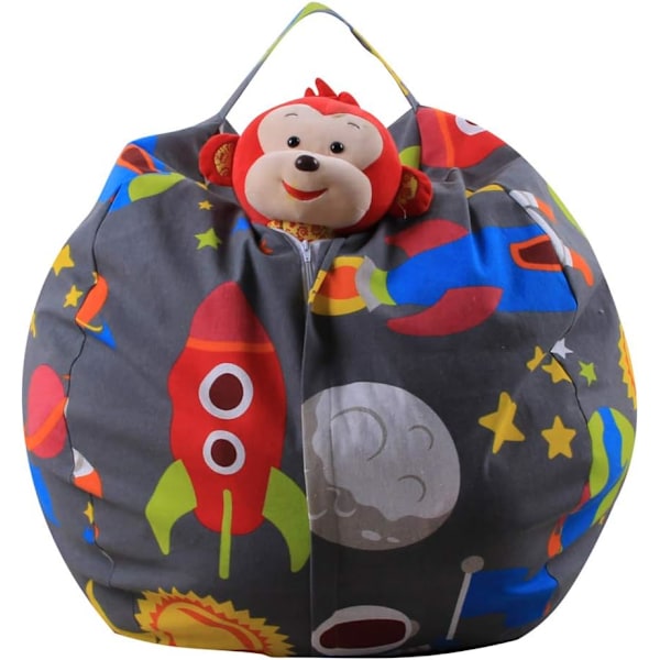 Oppbevaringspose for kosedyr til barn, saccosekk-trekk (ikke fyllmateriale) 81 cm, Astronaut