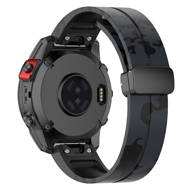 Svart spänne 22mm kamouflage handledsrem armband för Garmin Fenix 7/ Forerunner 965/955/945/935 Camo Grey