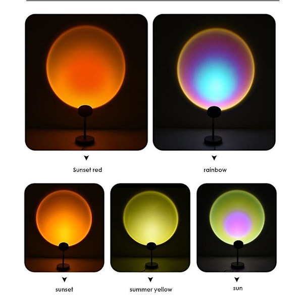 Tuya 16 Färger Bluetooth Solnedgångslampa Projektor Rgb Led Nattljus Tuya Smart App Hose 1pcs