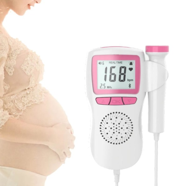 Doppler-hjerteslag-ekkolodd Fosterets hjertefrekvensdetektor Prenatal batteridrevet PINK