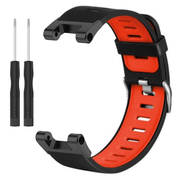 Silikonirannekkeet Kaksiväriset Vaihtorannekkeet Huami Amazfit T-rex / T-rex Pro -kellolle Black Red