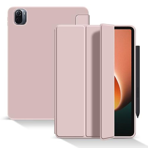 Til Xiaomi Pad 5 / Pad 5 Pro Skin Feel Mat Honeycomb læder tablettaske med tri-fold beslag Light Pink