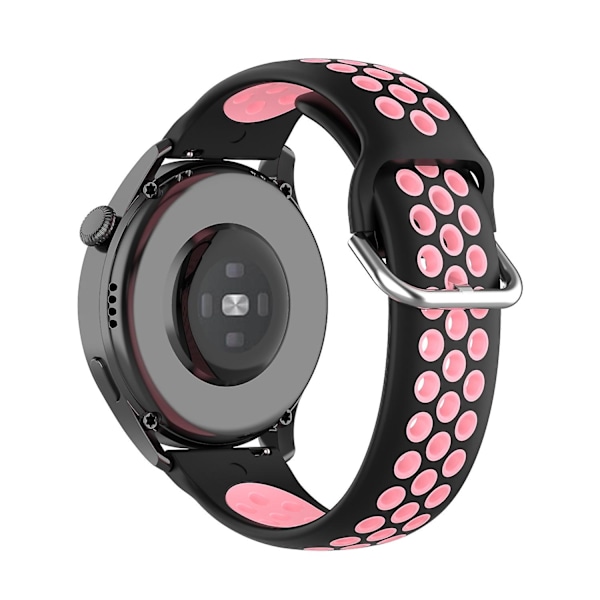 Dubbelfärgat metallspänne justerbart silikonklockarmband 22mm för Huawei Watch 3/Watch 3 Pro Multicolor E