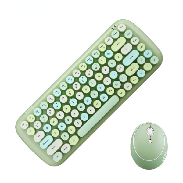 2,4G trådløst tastatursett Blandet godterifarge Roud Tastatur- og musekam for bærbar PC Bærbar PC Girls Gift green