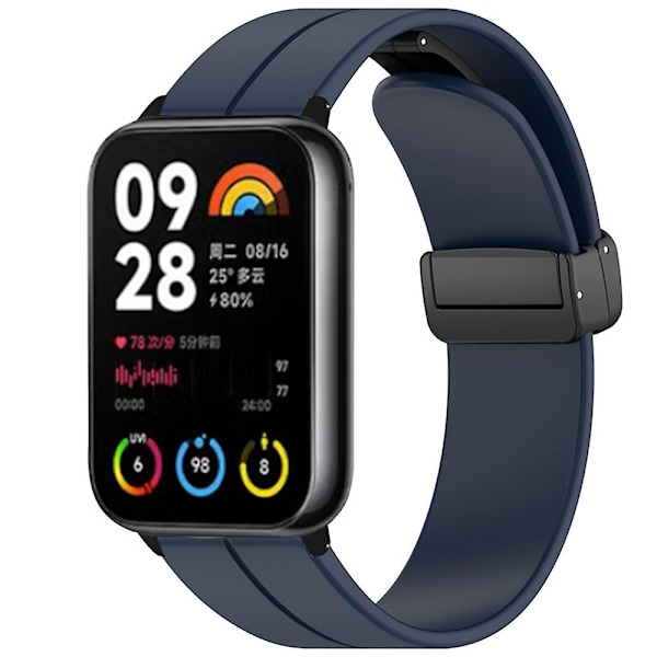 Silikone urrem til Xiaomi Smart Band 8 Pro, med magnetisk foldelukning Midnight Blue